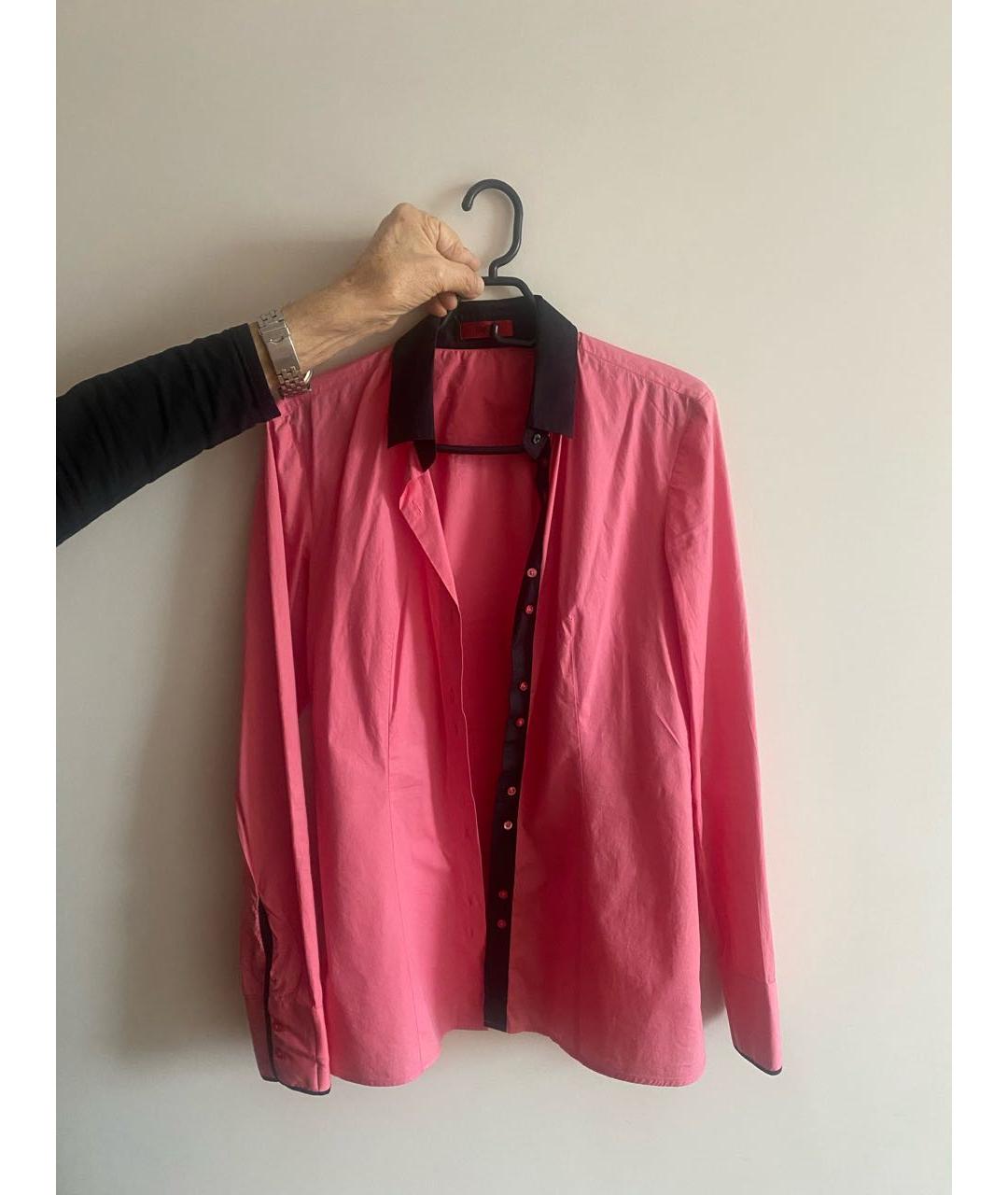 HUGO Розовая хлопковая рубашка, фото 5