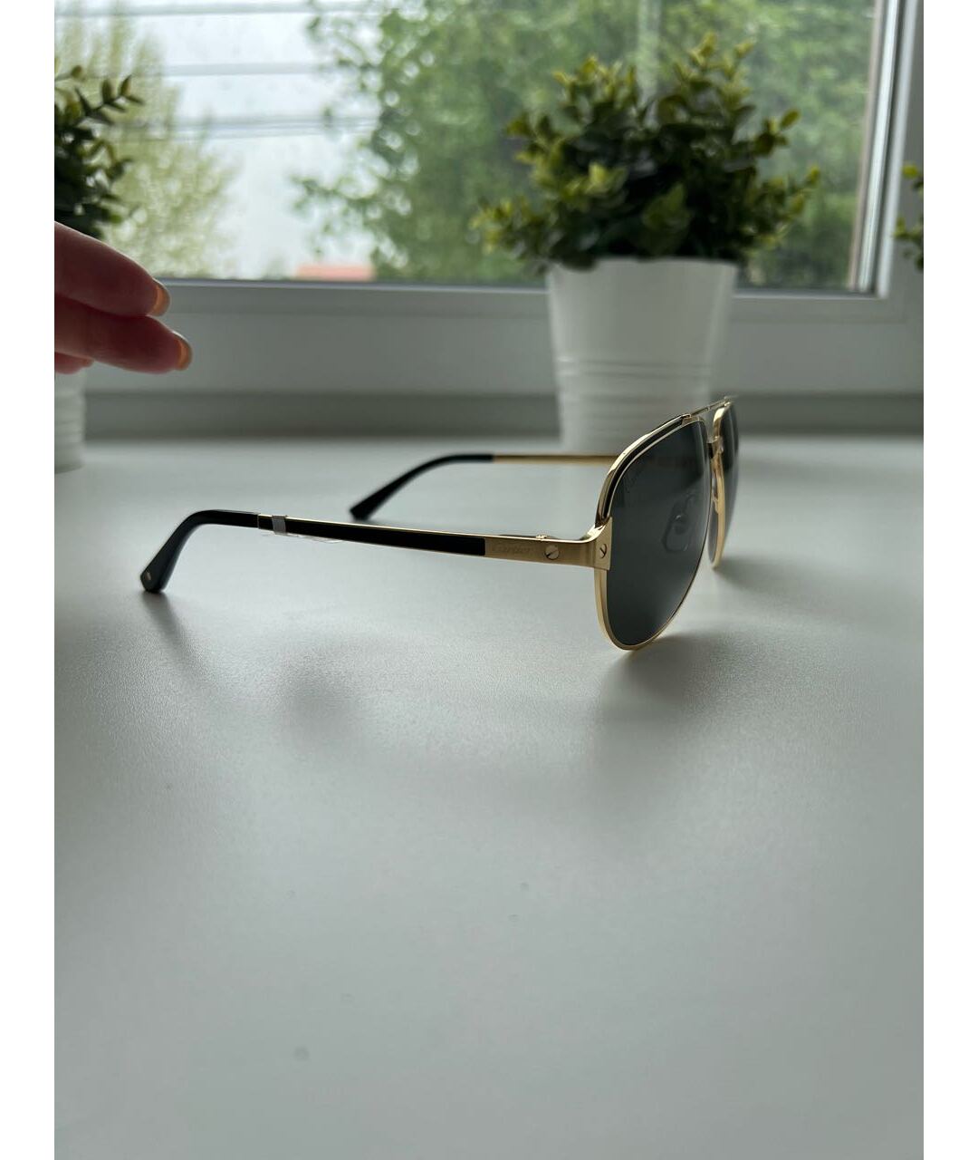 CARTIER Золотые металлические солнцезащитные очки, фото 2