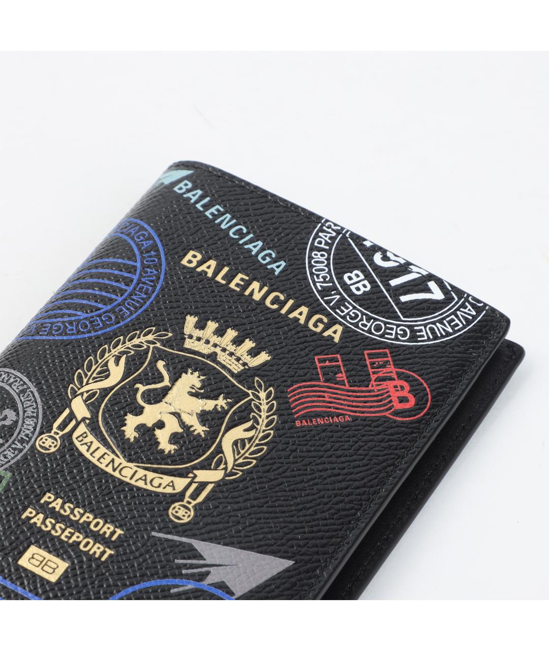 BALENCIAGA Черный кожаный кошелек, фото 4