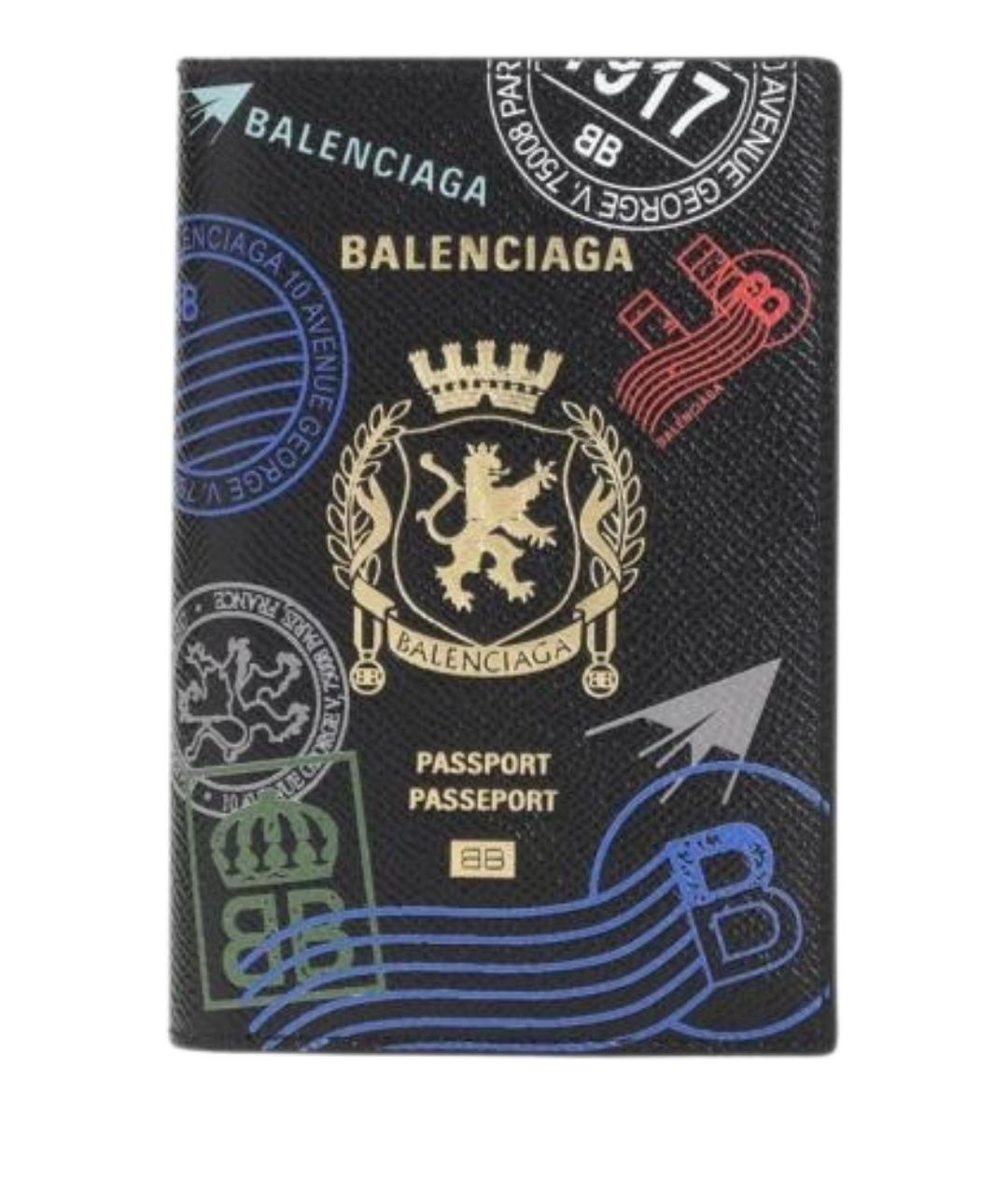 BALENCIAGA Черный кожаный кошелек, фото 1