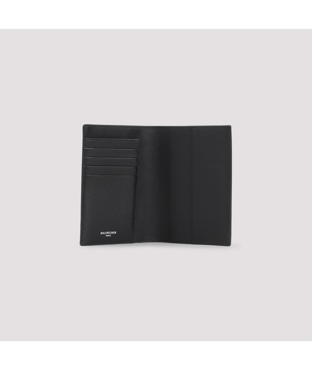 BALENCIAGA Черный кожаный кошелек, фото 3