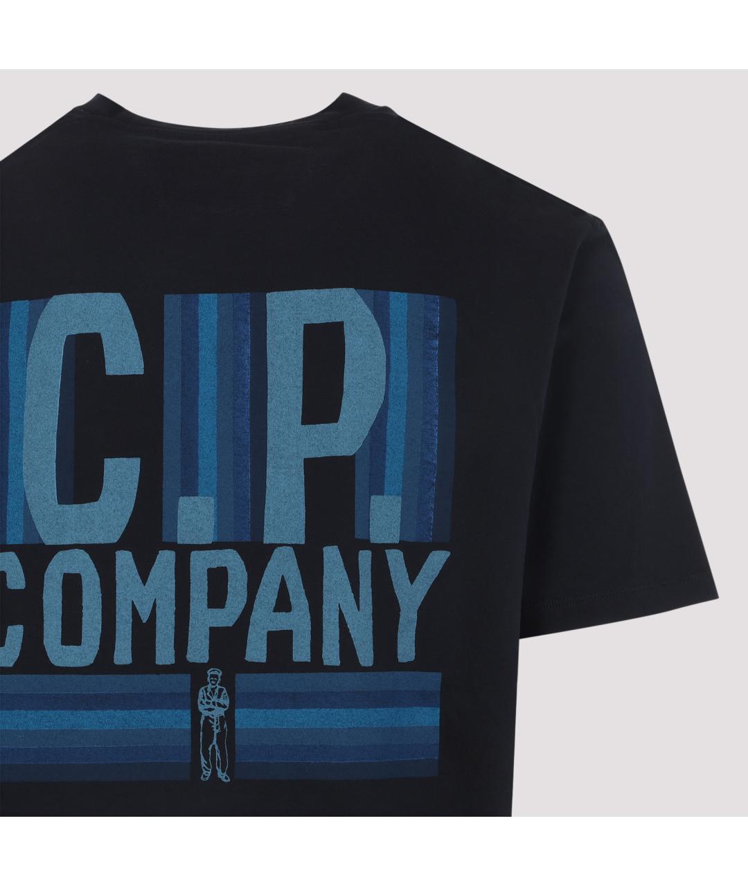 CP COMPANY Синяя хлопковая футболка, фото 4