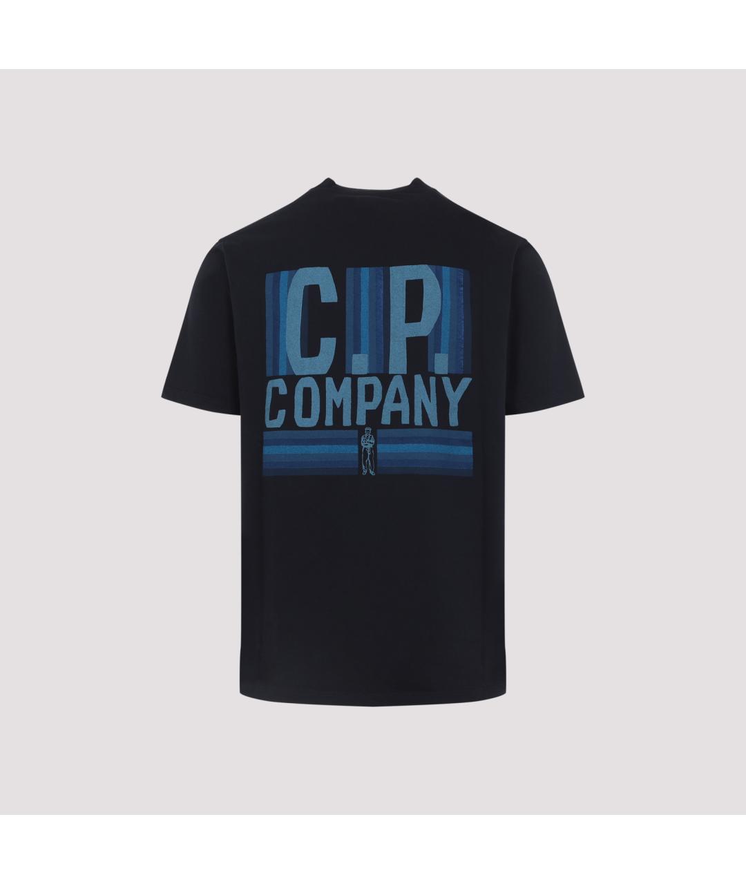 CP COMPANY Синяя хлопковая футболка, фото 2