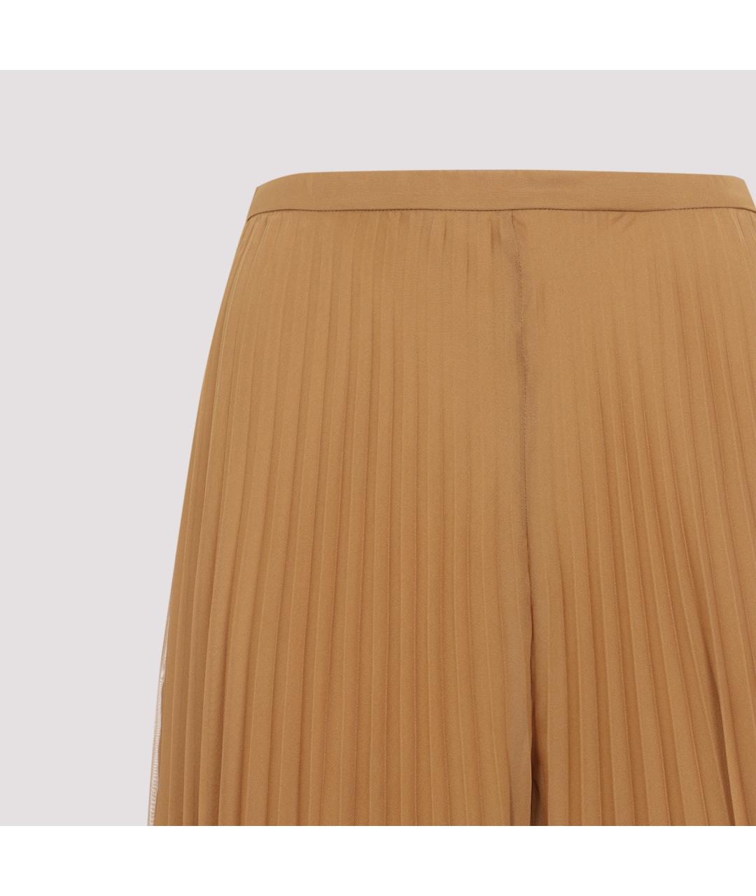 MAX MARA Бежевые полиэстеровые брюки широкие, фото 3