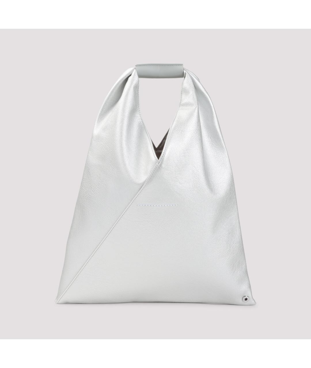 MM6 MAISON MARGIELA Серебряная сумка с короткими ручками из искусственной кожи, фото 2