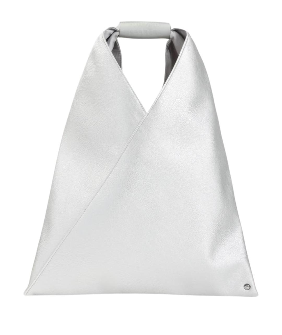 MM6 MAISON MARGIELA Серебряная сумка с короткими ручками из искусственной кожи, фото 1
