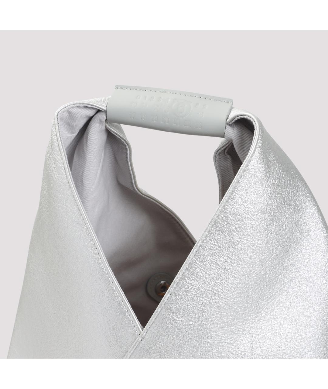 MM6 MAISON MARGIELA Серебряная сумка с короткими ручками из искусственной кожи, фото 3