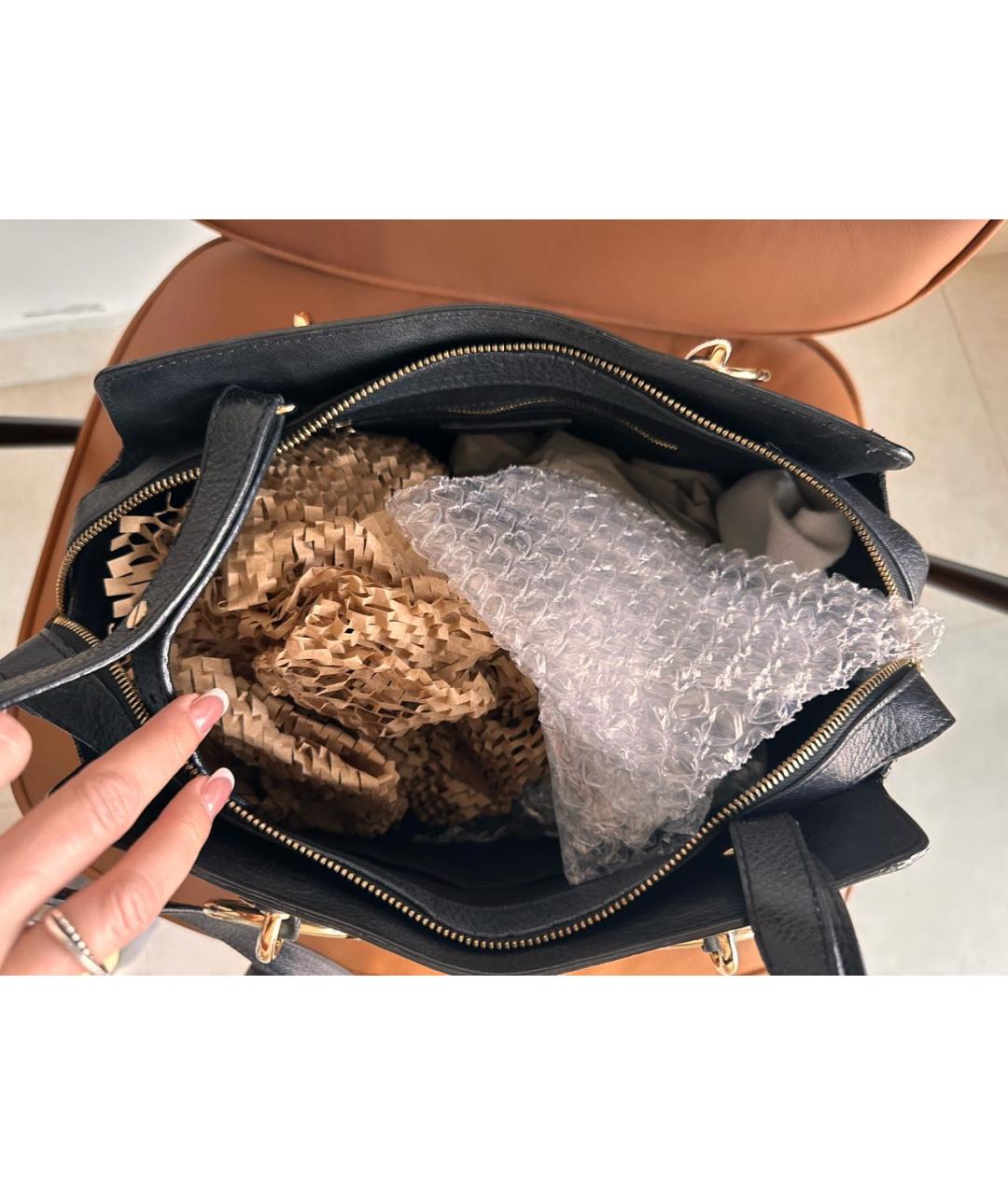 CHLOE Черная кожаная сумка тоут, фото 4