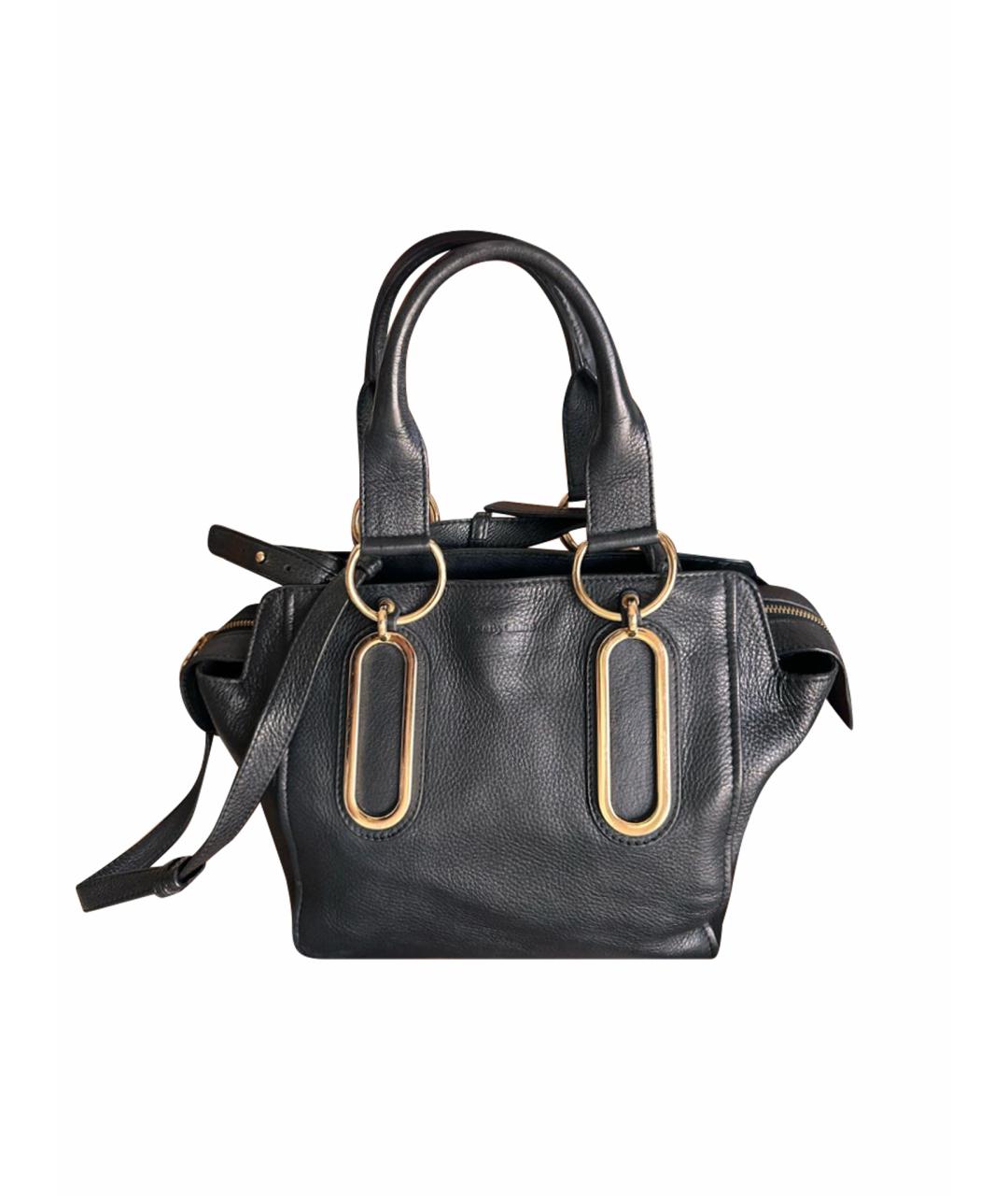 CHLOE Черная кожаная сумка тоут, фото 1