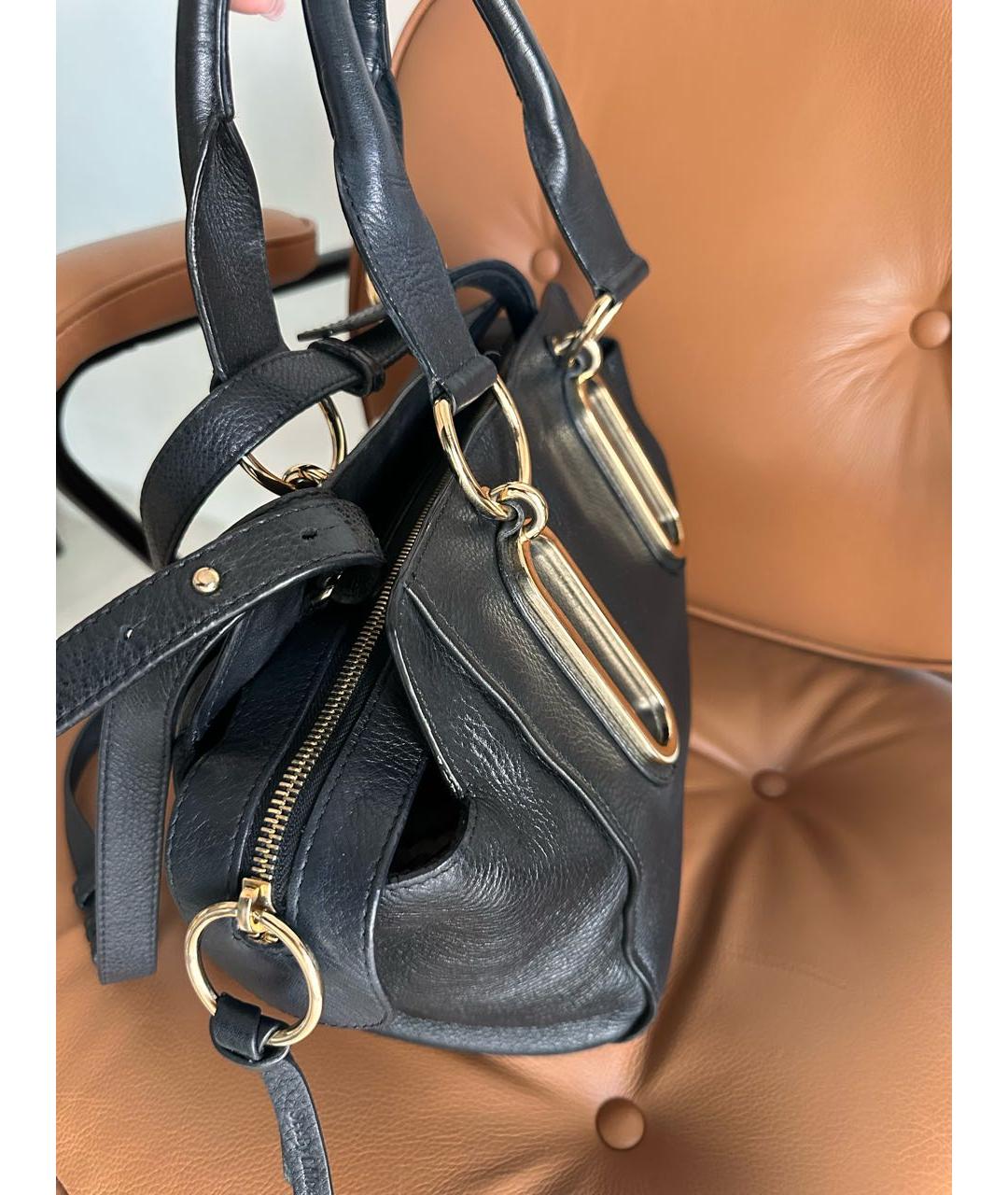 CHLOE Черная кожаная сумка тоут, фото 2