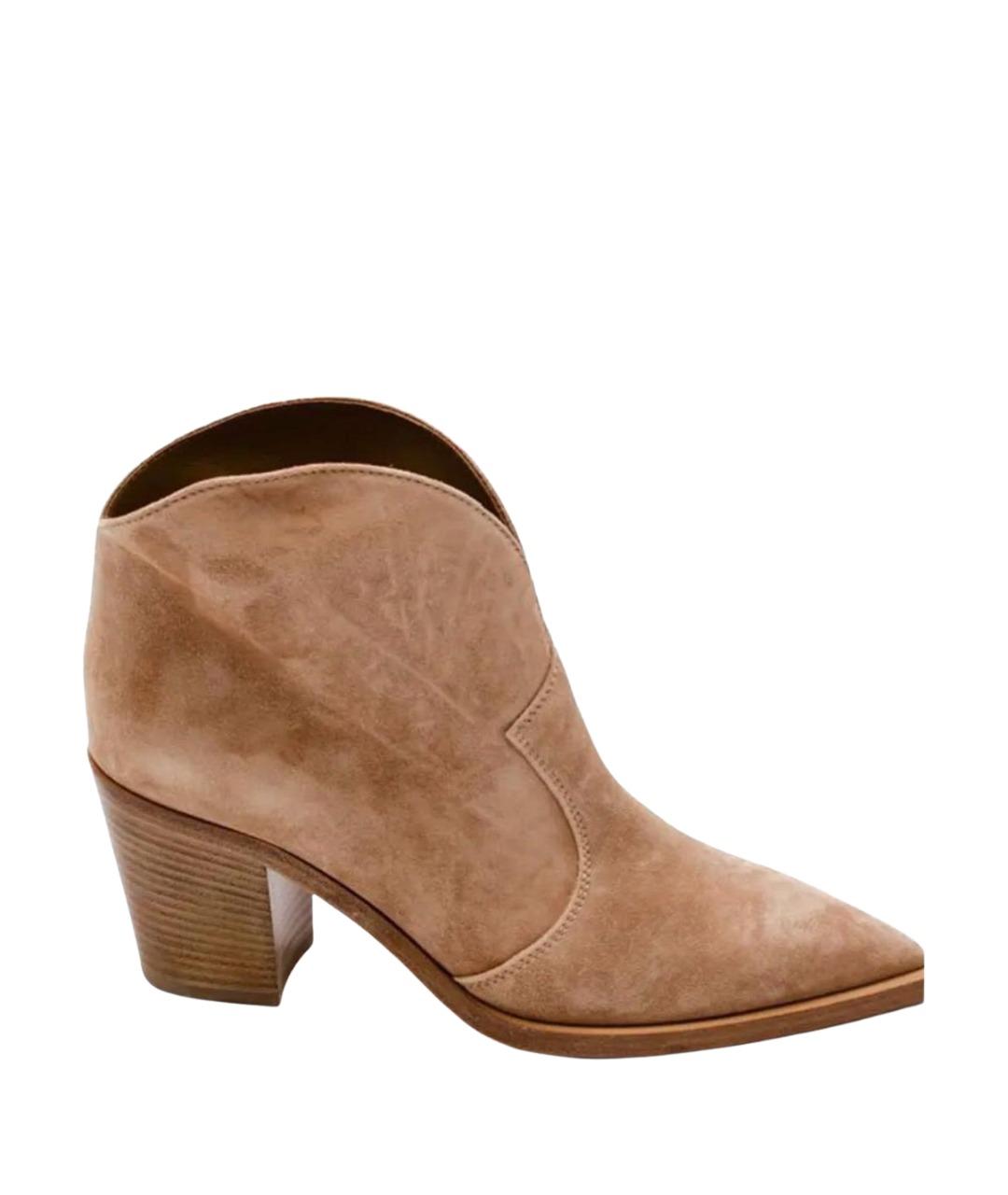 GIANVITO ROSSI Коричневые замшевые полусапоги, фото 1