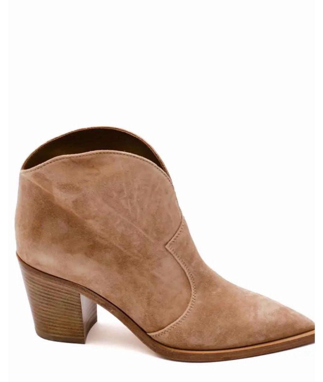 GIANVITO ROSSI Коричневые замшевые полусапоги, фото 6