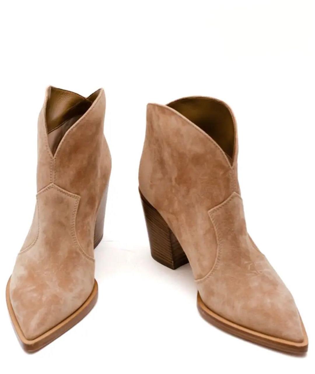 GIANVITO ROSSI Коричневые замшевые полусапоги, фото 2