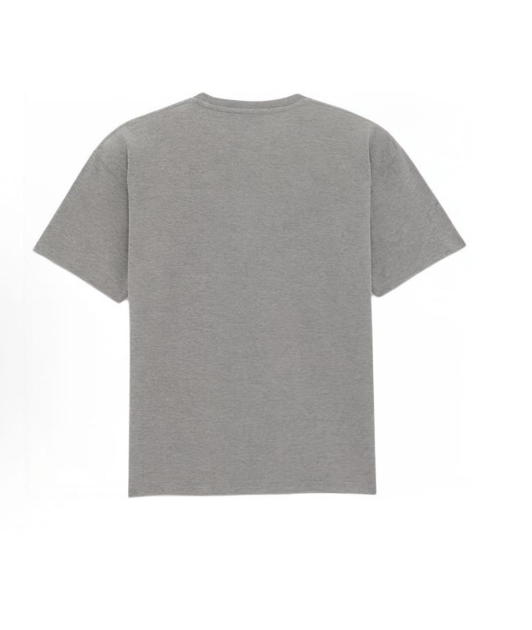 SAINT LAURENT Серая хлопковая футболка, фото 2