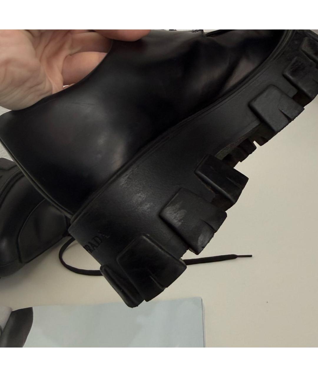 PRADA Черные кожаные брогги и оксфорды, фото 5