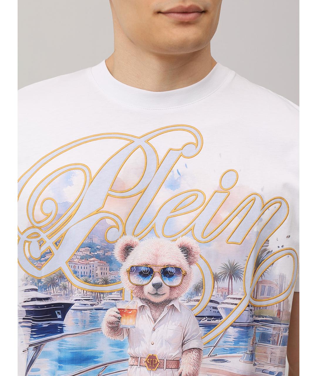 PHILIPP PLEIN Белая хлопковая футболка, фото 5