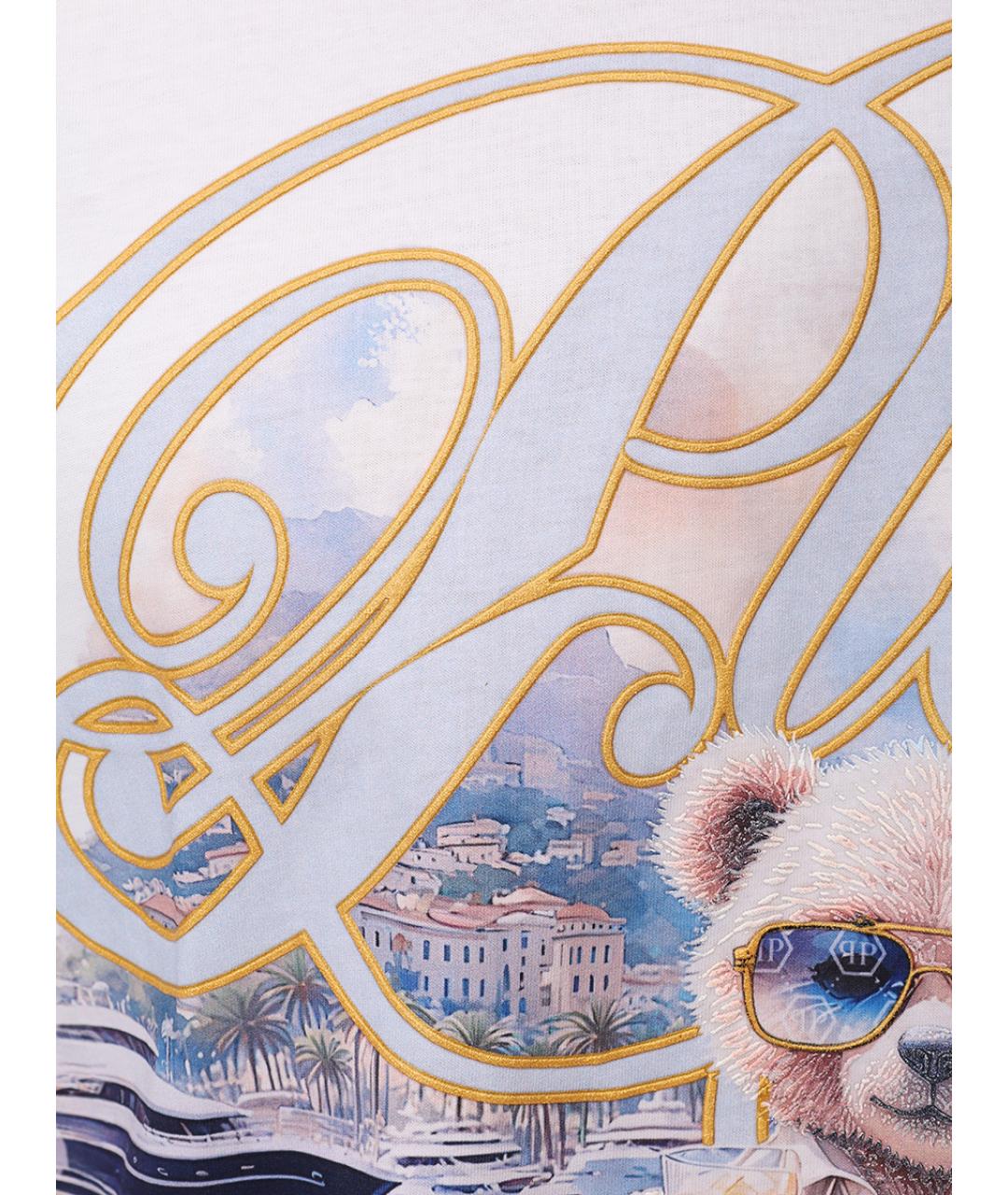 PHILIPP PLEIN Белая хлопковая футболка, фото 6