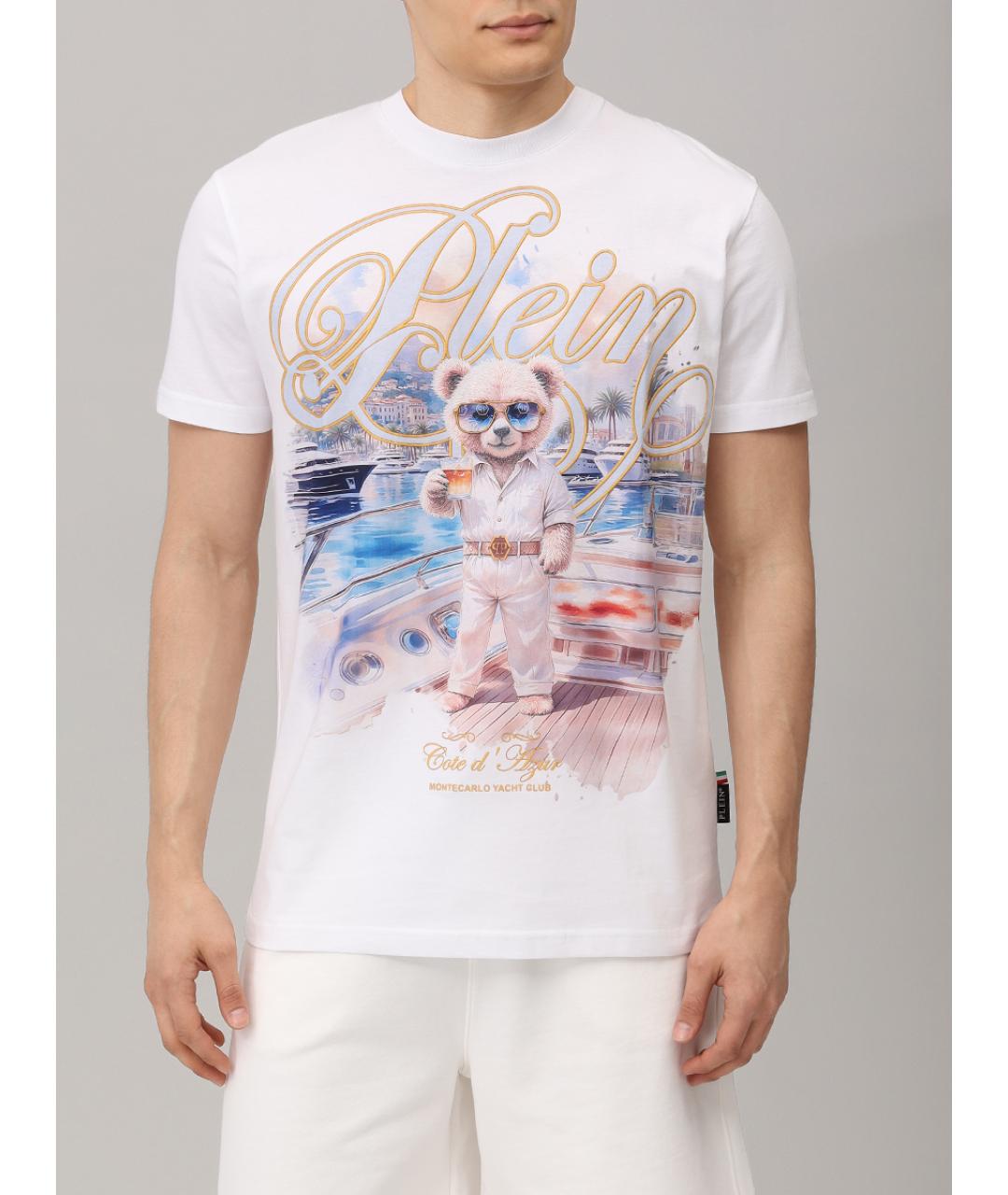 PHILIPP PLEIN Белая хлопковая футболка, фото 4