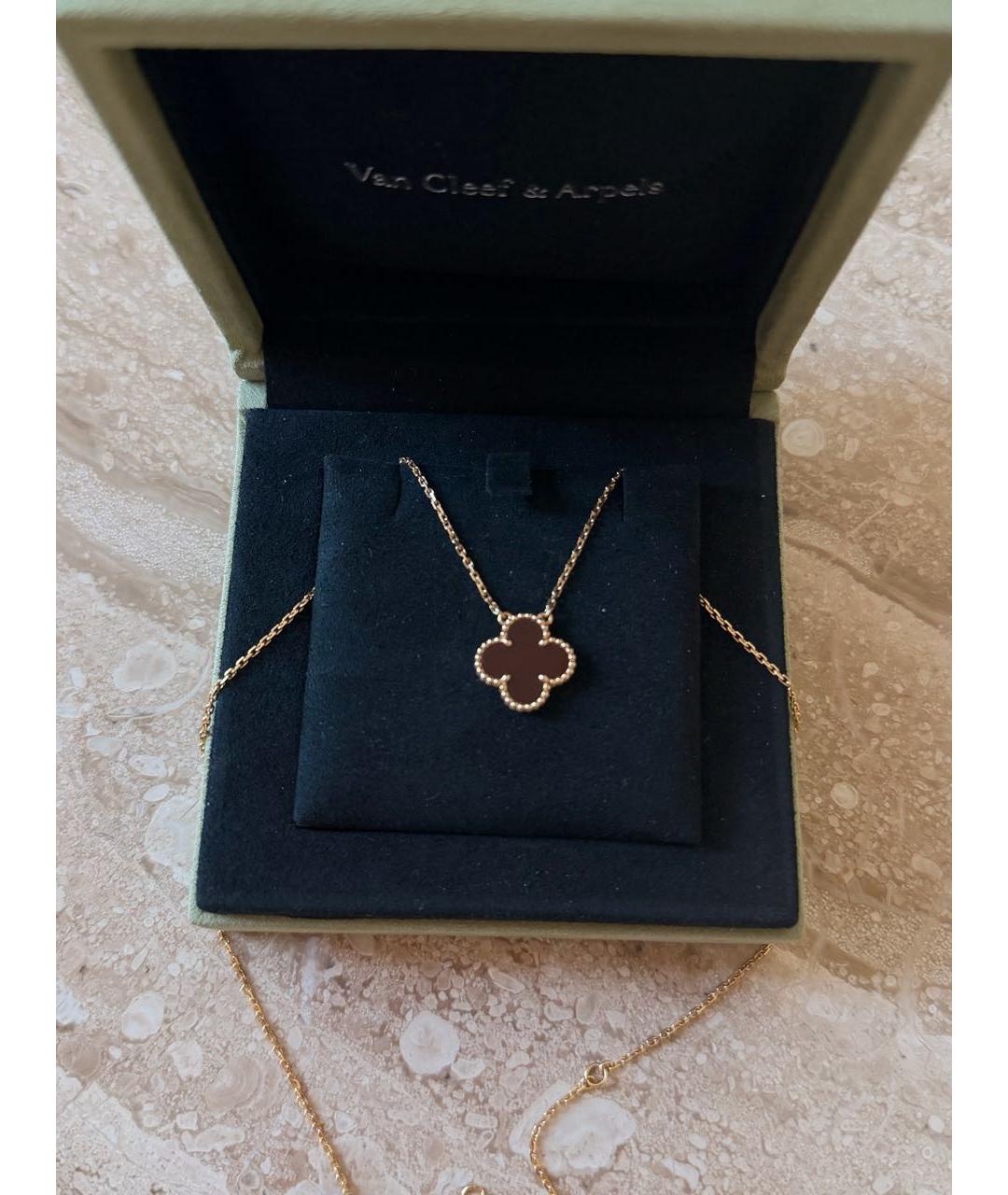 VAN CLEEF & ARPELS Бордовое колье из желтого золота, фото 2