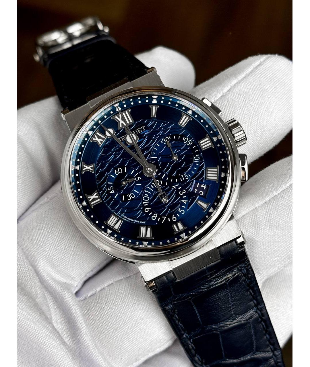 Breguet Темно-синие часы из белого золота, фото 2