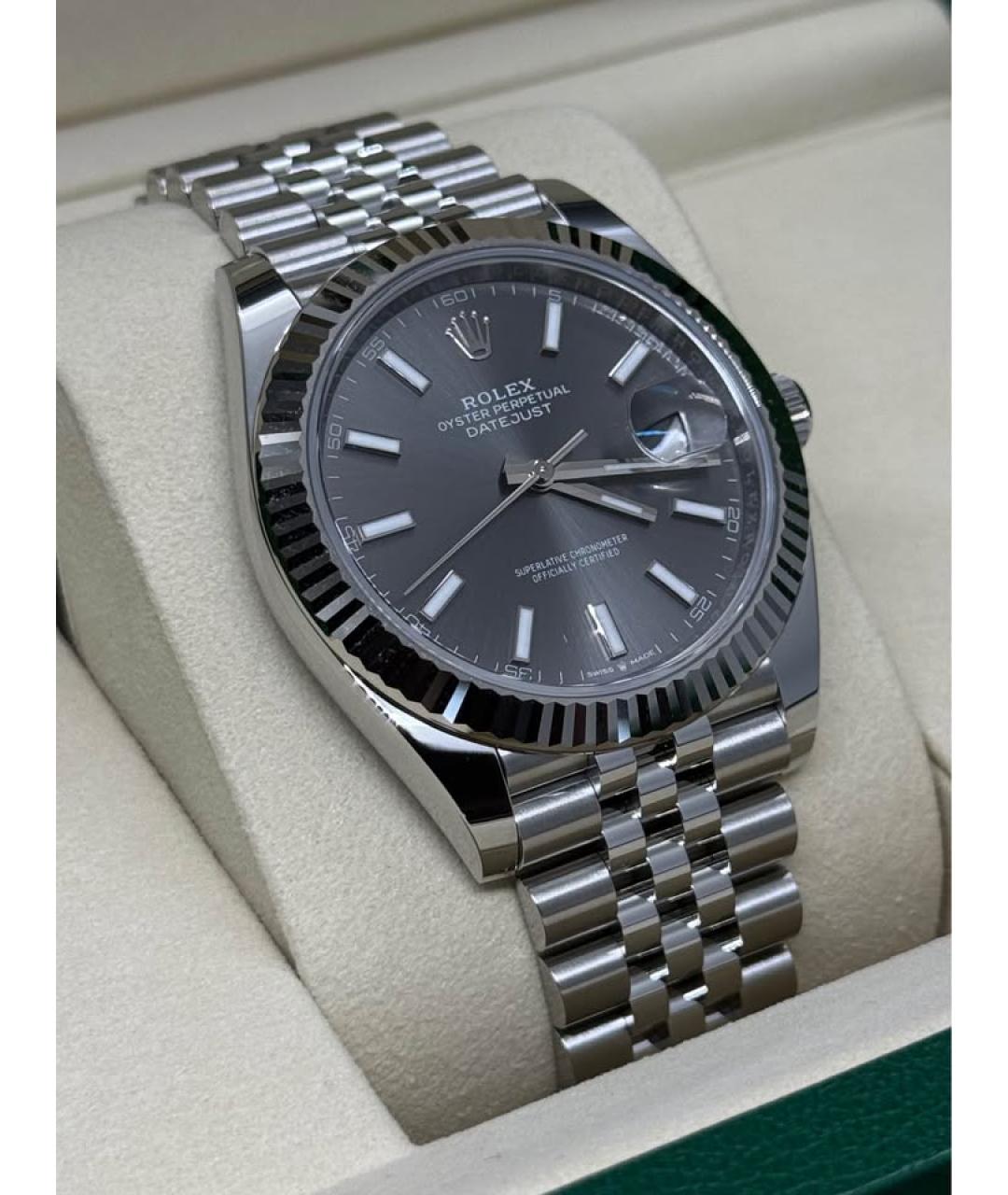 ROLEX Серые часы из белого золота, фото 4