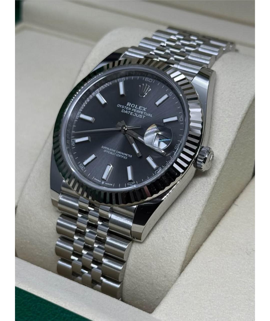 ROLEX Серые часы из белого золота, фото 3