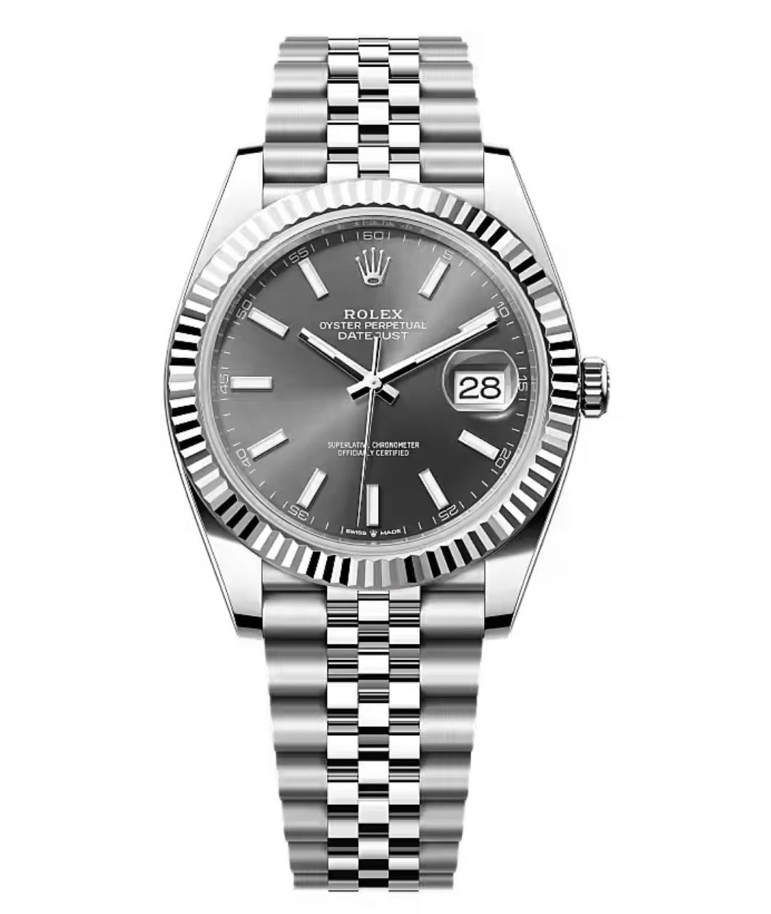 ROLEX Серые часы из белого золота, фото 5