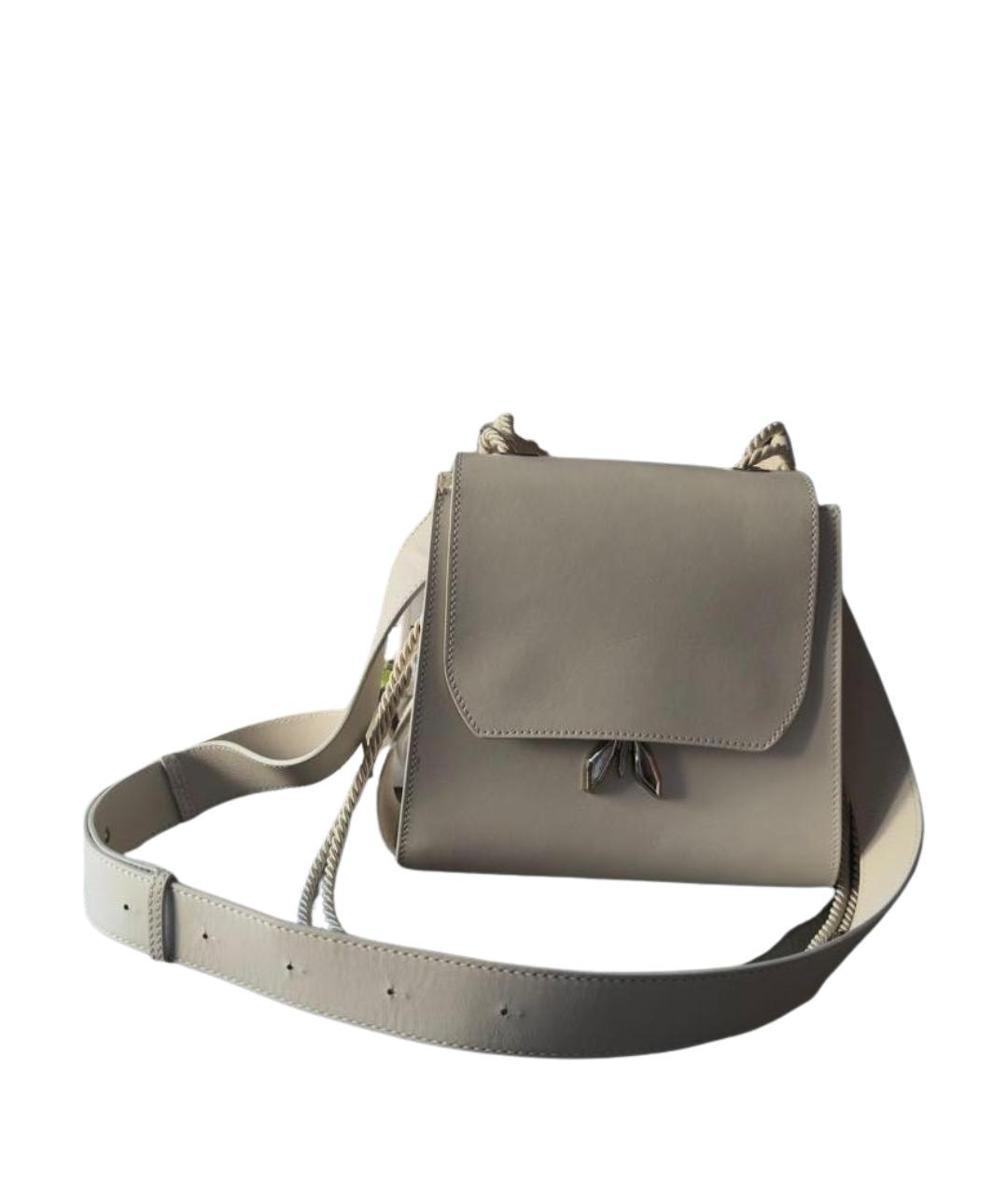 PATRIZIA PEPE Белая кожаная сумка через плечо, фото 1