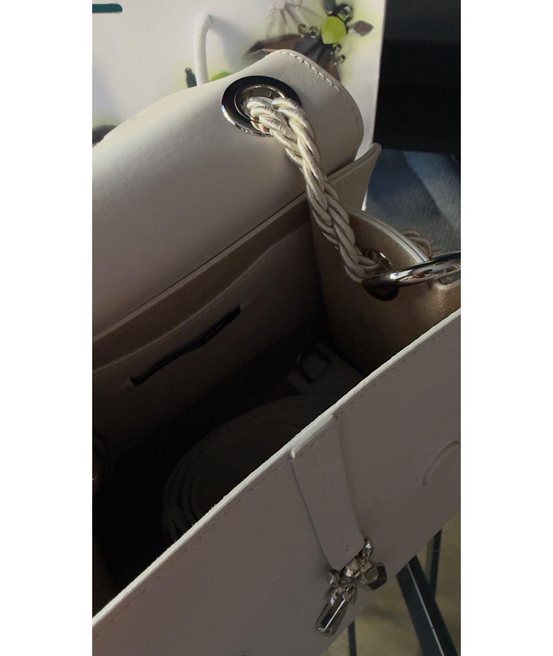 PATRIZIA PEPE Белая кожаная сумка через плечо, фото 4