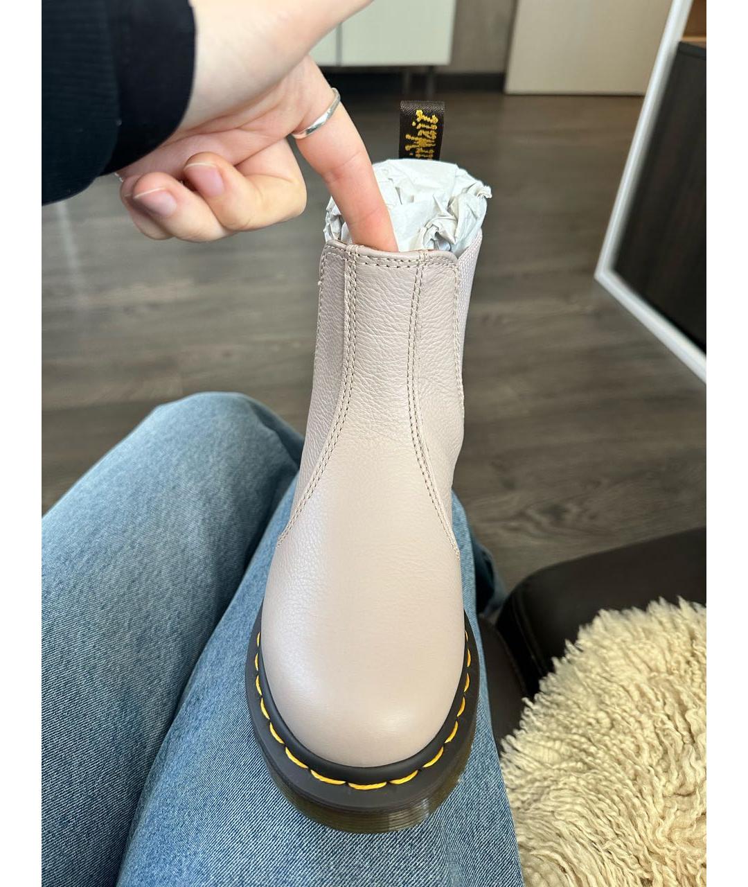 DR. MARTENS Розовые кожаные ботинки, фото 2