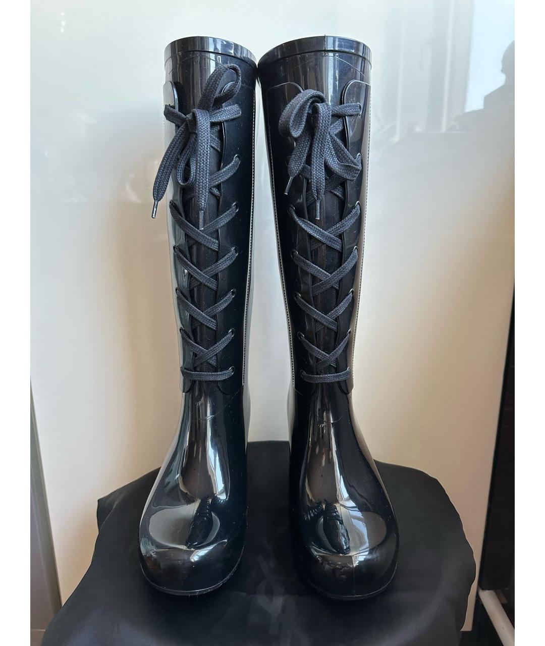 SAINT LAURENT Черные резиновые сапоги, фото 2