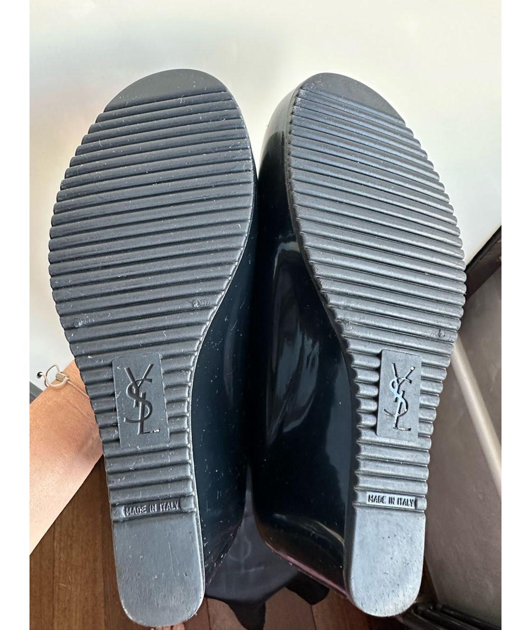 SAINT LAURENT Черные резиновые сапоги, фото 6