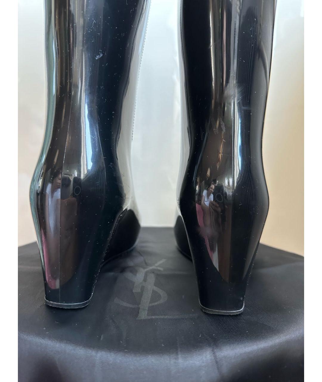 SAINT LAURENT Черные резиновые сапоги, фото 4