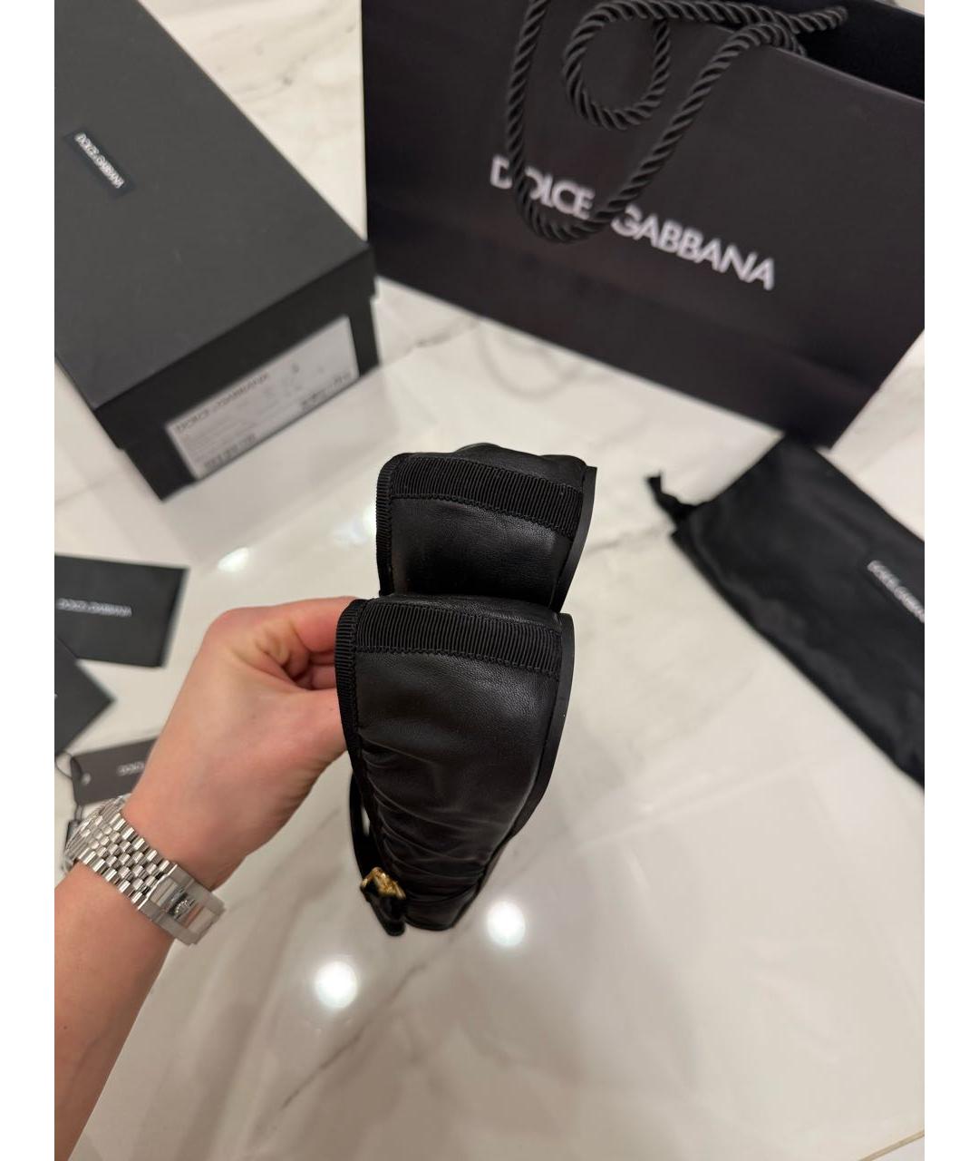 DOLCE&GABBANA Черные кожаные балетки, фото 6