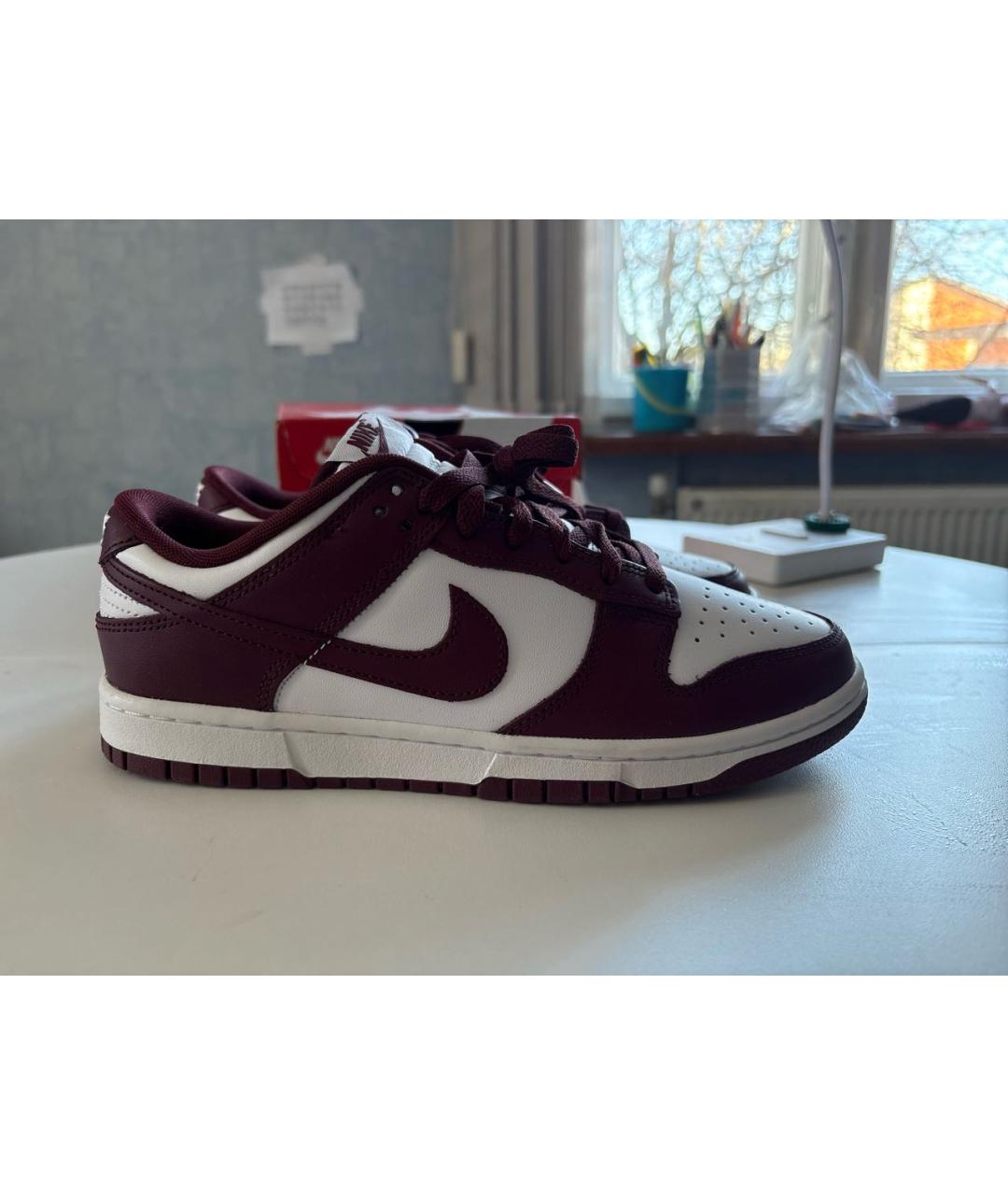 NIKE Бордовые кожаные кроссовки, фото 5