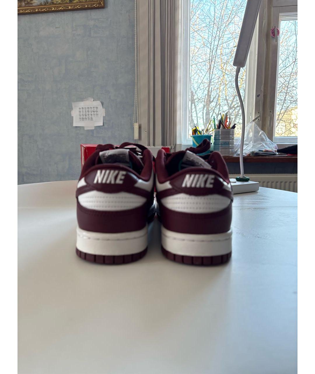 NIKE Бордовые кожаные кроссовки, фото 4