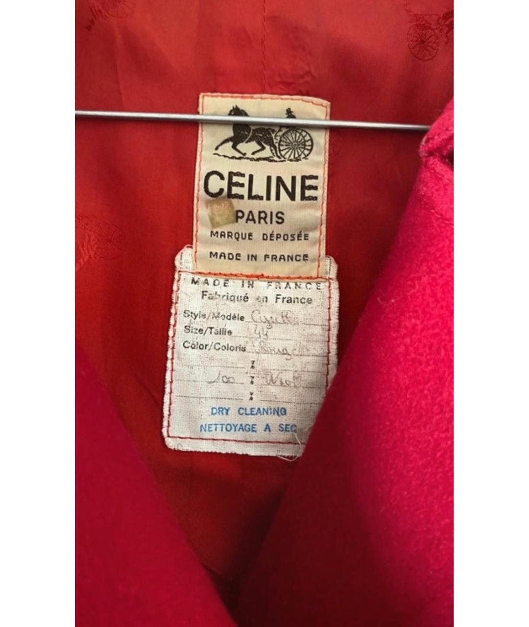 CELINE Красное шерстяное пальто, фото 2