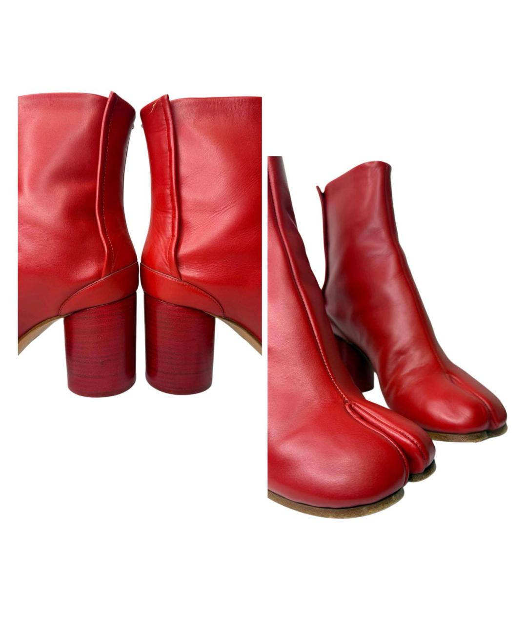 MAISON MARGIELA Красные кожаные босоножки, фото 7