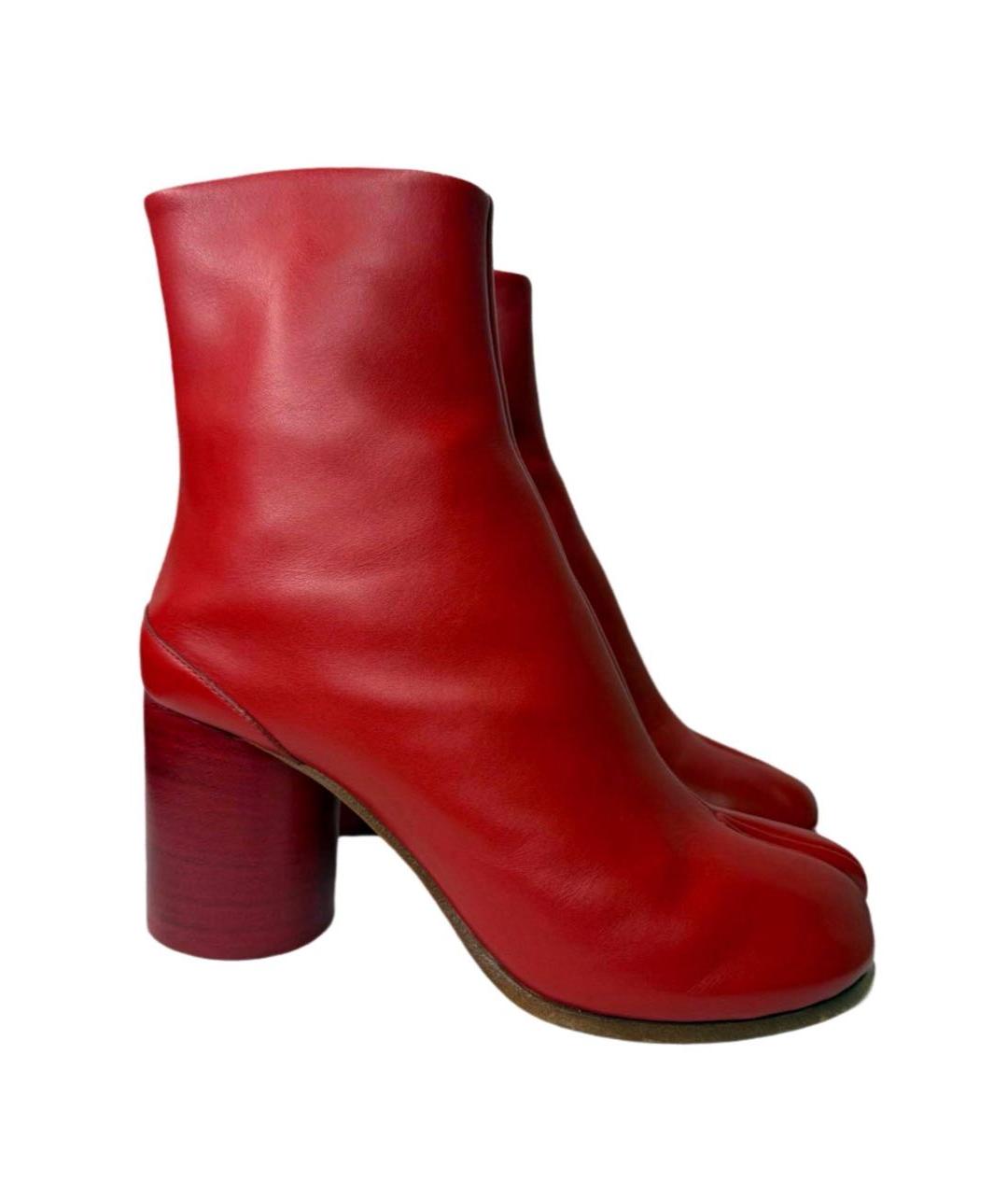 MAISON MARGIELA Красные кожаные босоножки, фото 5