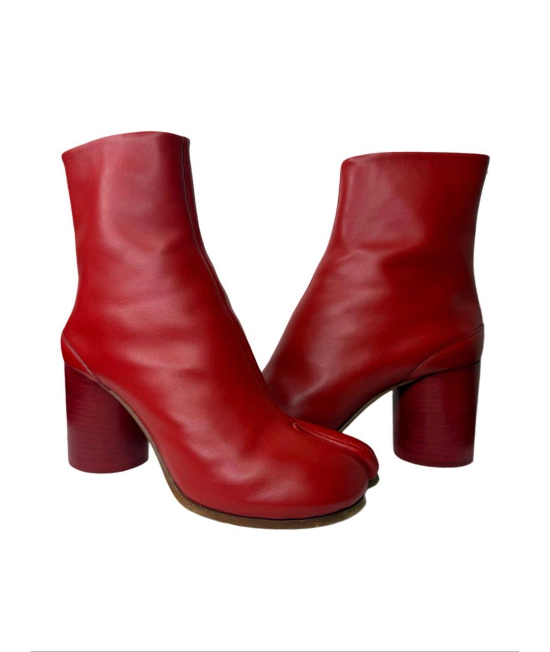 MAISON MARGIELA Красные кожаные босоножки, фото 2