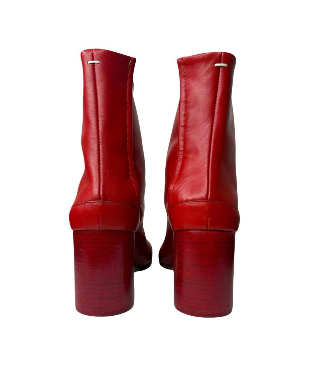 MAISON MARGIELA Красные кожаные босоножки, фото 6