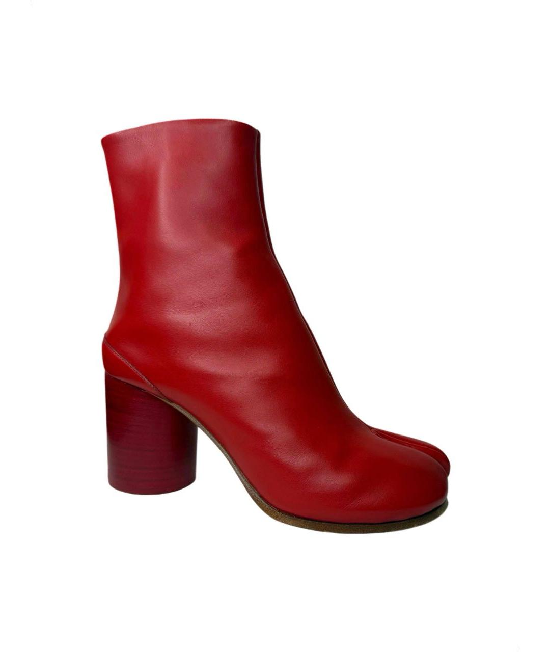 MAISON MARGIELA Красные кожаные босоножки, фото 9