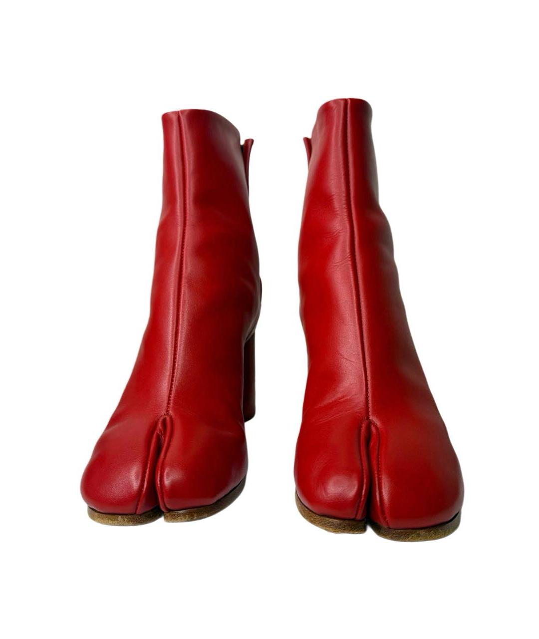 MAISON MARGIELA Красные кожаные босоножки, фото 3