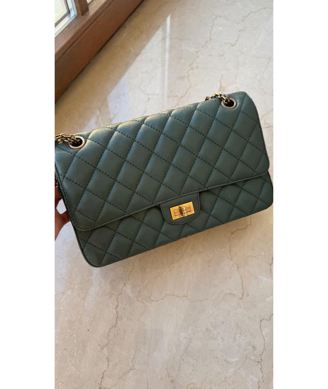 CHANEL Хаки кожаная сумка через плечо, фото 9