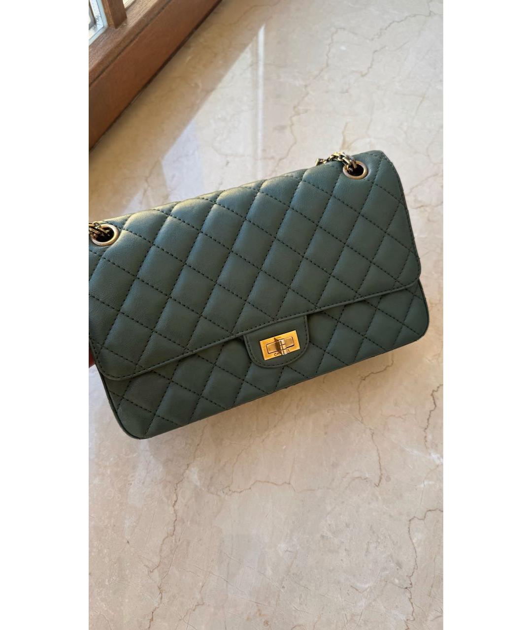 CHANEL Хаки кожаная сумка через плечо, фото 7