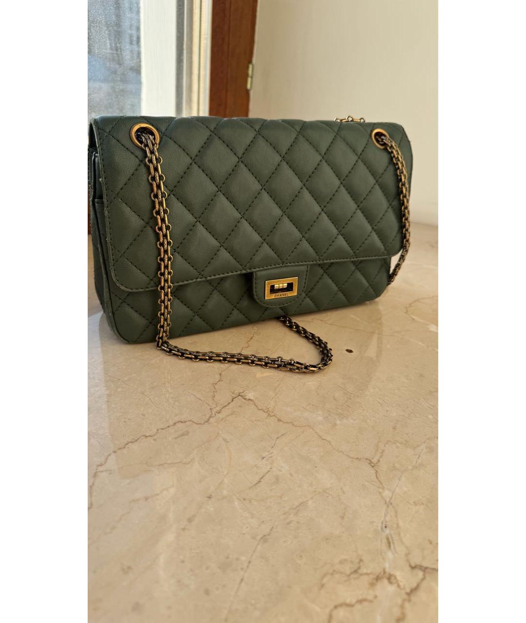 CHANEL Хаки кожаная сумка через плечо, фото 8