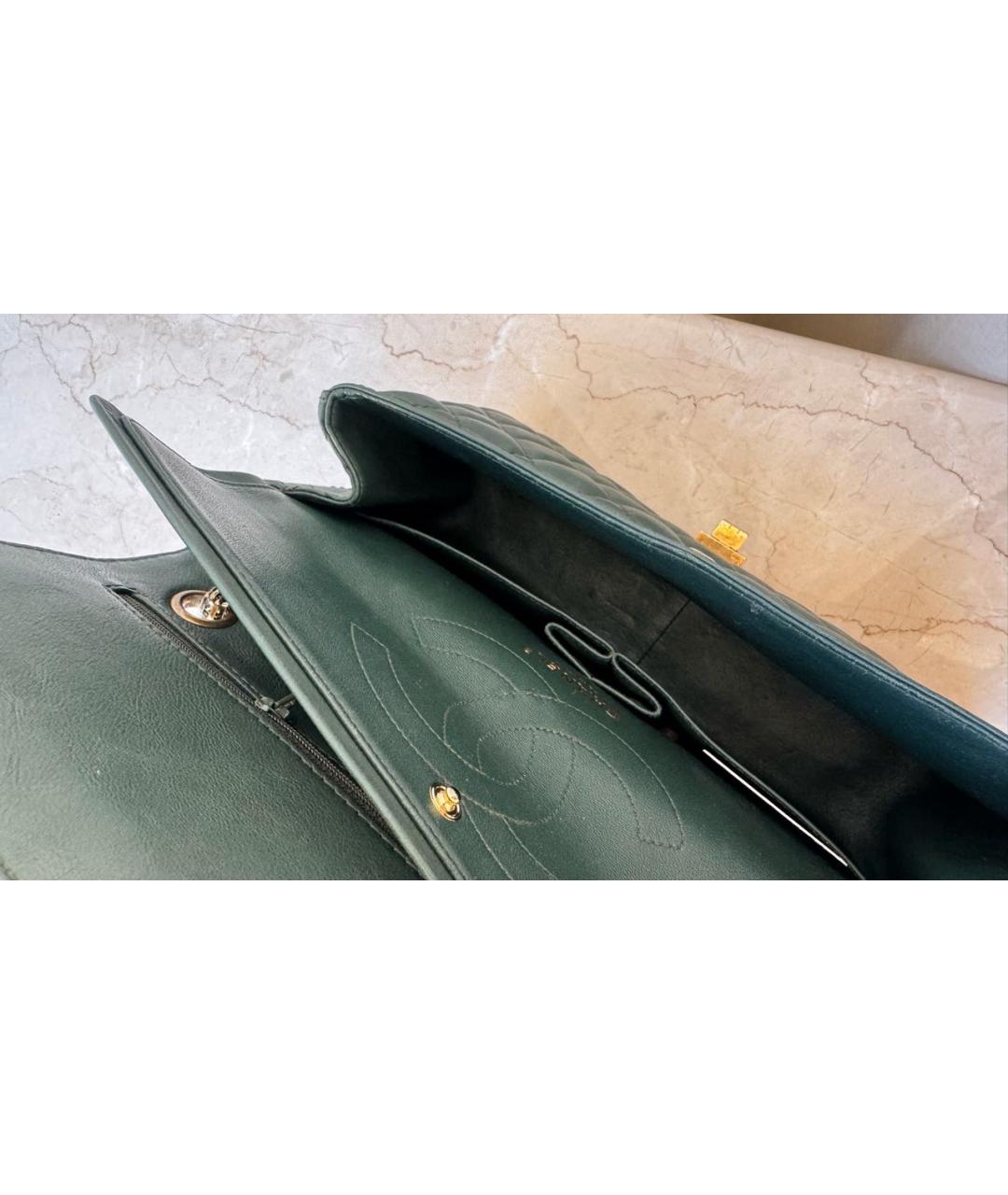 CHANEL Хаки кожаная сумка через плечо, фото 5