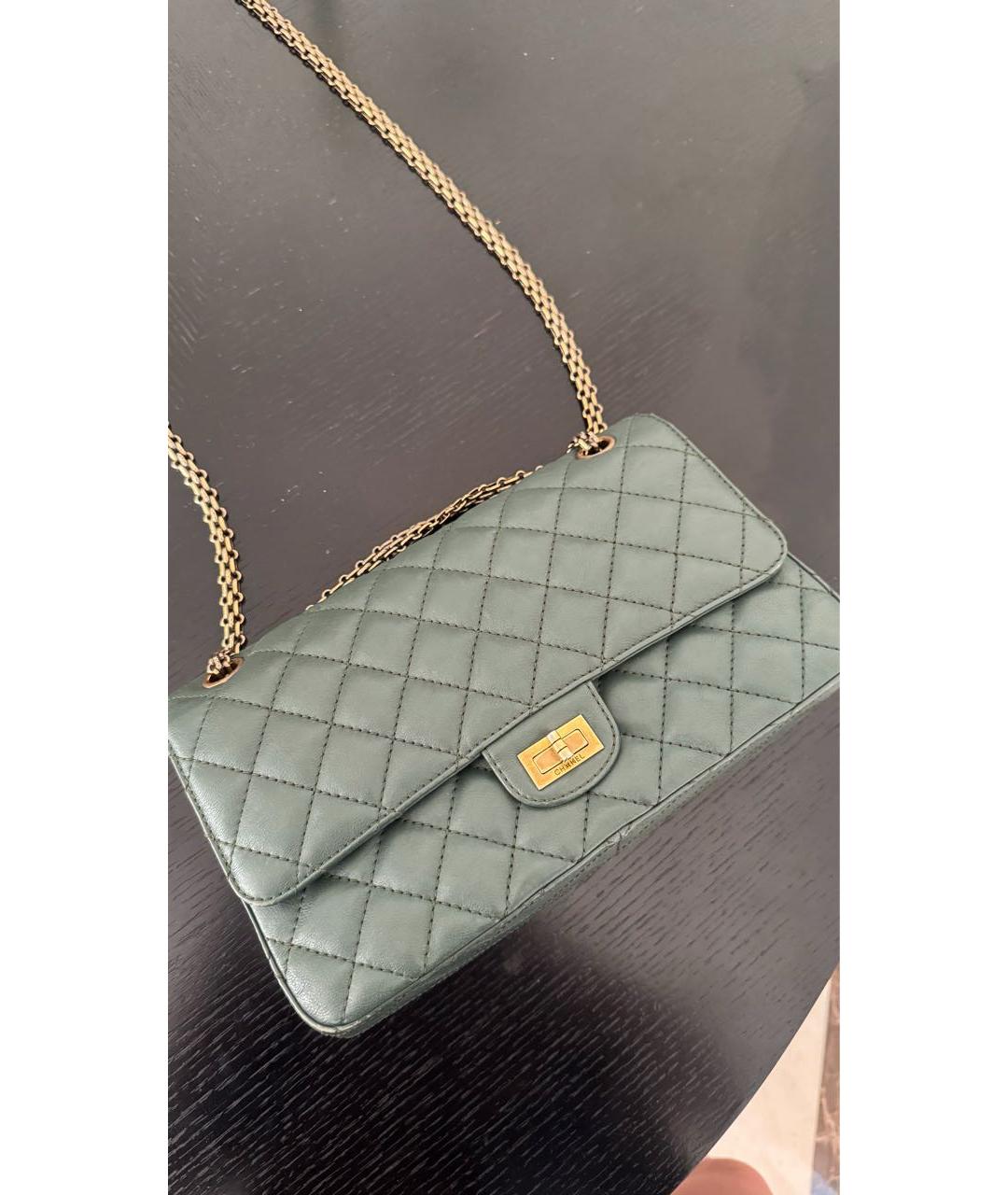 CHANEL Хаки кожаная сумка через плечо, фото 3