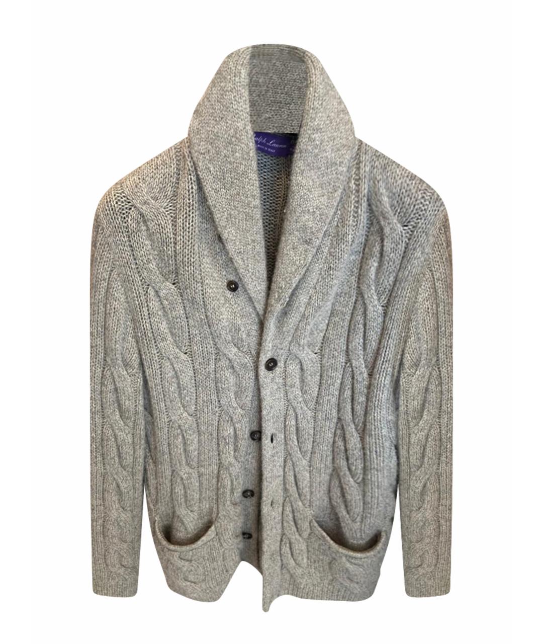 RALPH LAUREN Серый шерстяной кардиган, фото 1