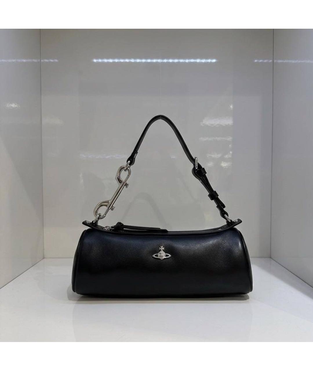 VIVIENNE WESTWOOD Черная сумка с короткими ручками из искусственной кожи, фото 2